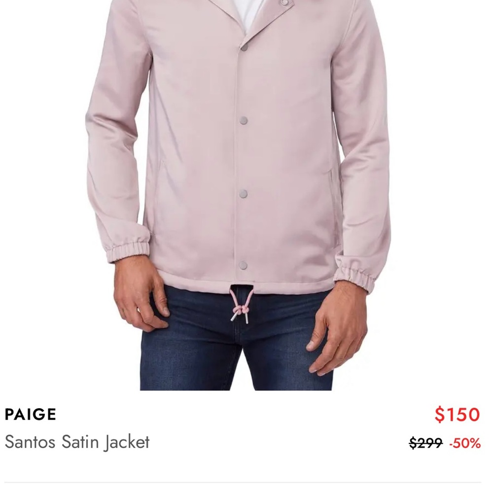 PAIGE Pink Lightweight Satin Bomber Jacket